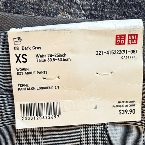 Uniqlo Dark Gray Ezy Ankle Pants. XS - Picture 2 of 6